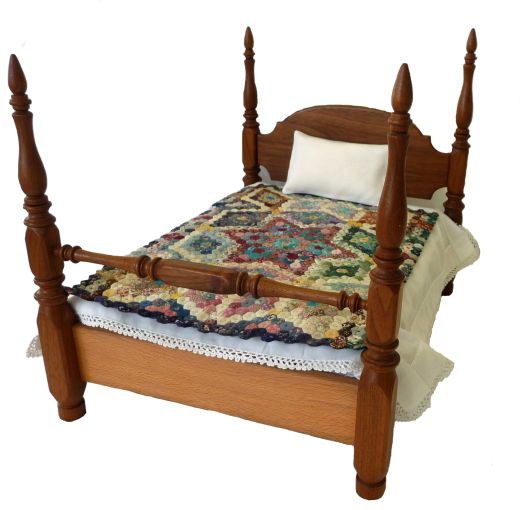 Miniature Charm Quilt and display bed