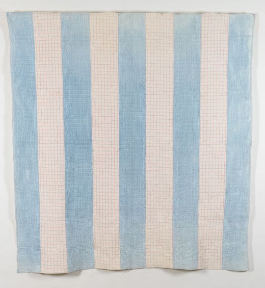 Blue and Red Check Cotton Strippy Quilt