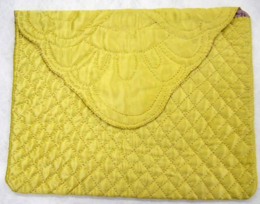Yellow quilted nightdress case