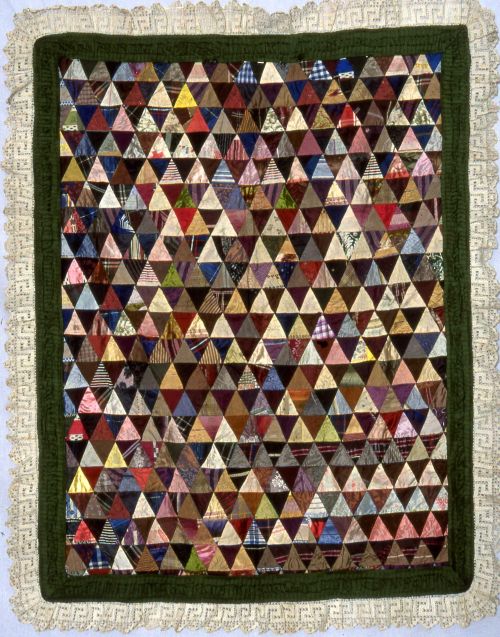 Silk Triangles Coverlet, c. 1850-1900