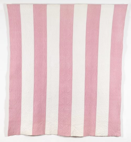 Pink and White Strippy Quilt