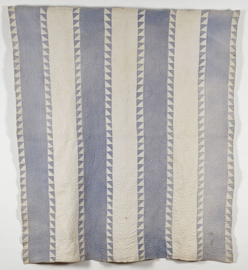 Blue and White Sawtooth Strippy Quilt
