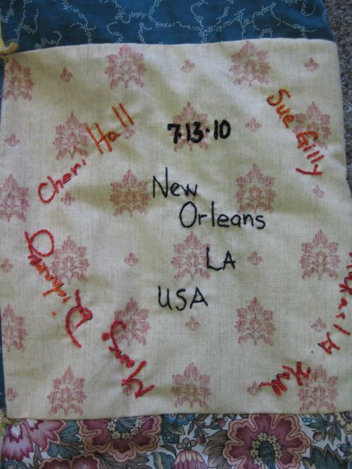 Visitors' signatures from New Orleans on the 13th of July 2010