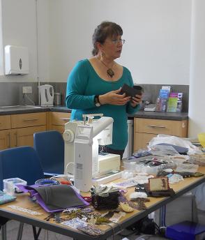 Carol Coleman demonstrates her techniques. 