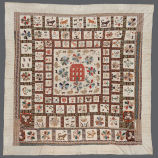 Red Manor House Coverlet