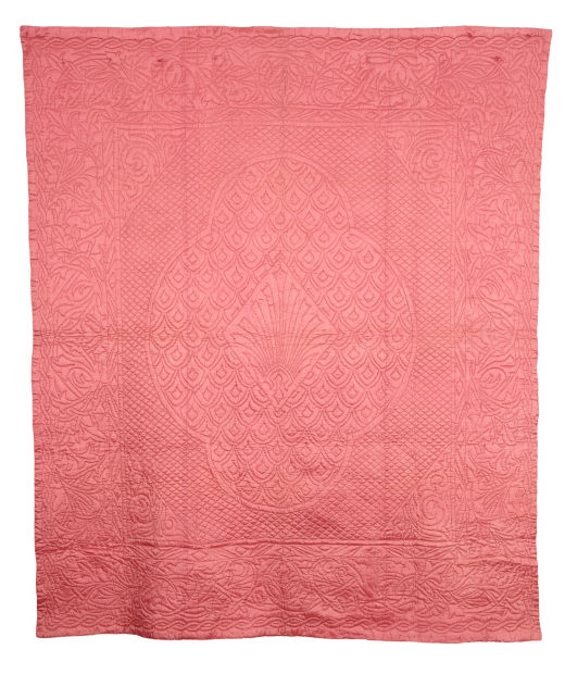 Pink and White Wholecloth Quilt