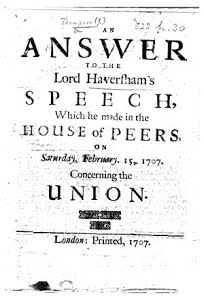 Response to Lord Haversham's Speech, 1707