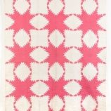 Pink and white feathered star quilt