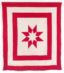 Turkey Red Sanderson Star Quilt c.1900